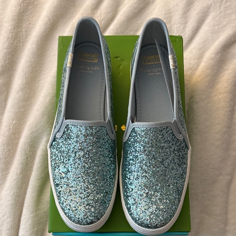 Keds Women's Triple Decker Glitter Blue Loafers